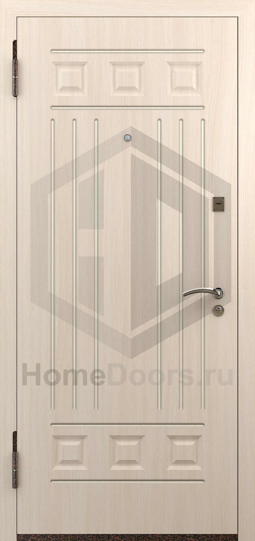 Входная дверь цвет белый дуб МДФ "Майорка" Норд М фото