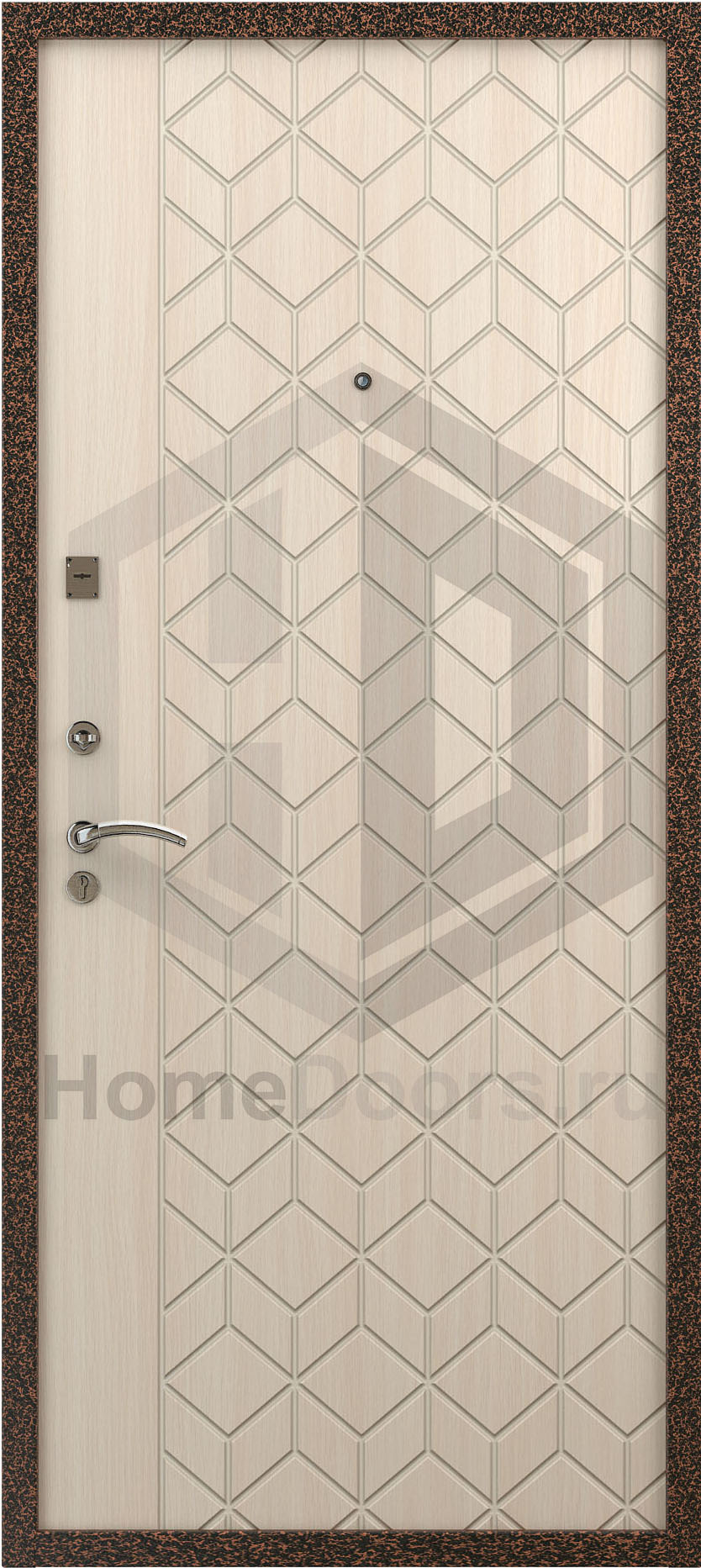 Входная дверь цвет белый дуб "Аркада" фото