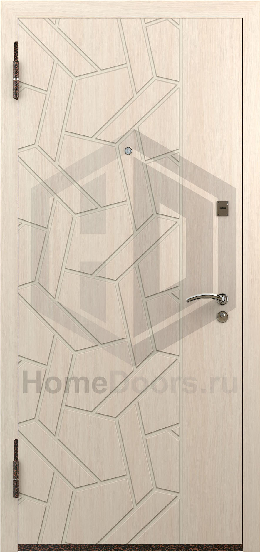 Входная дверь цвет белый дуб МДФ "Блюз" фото