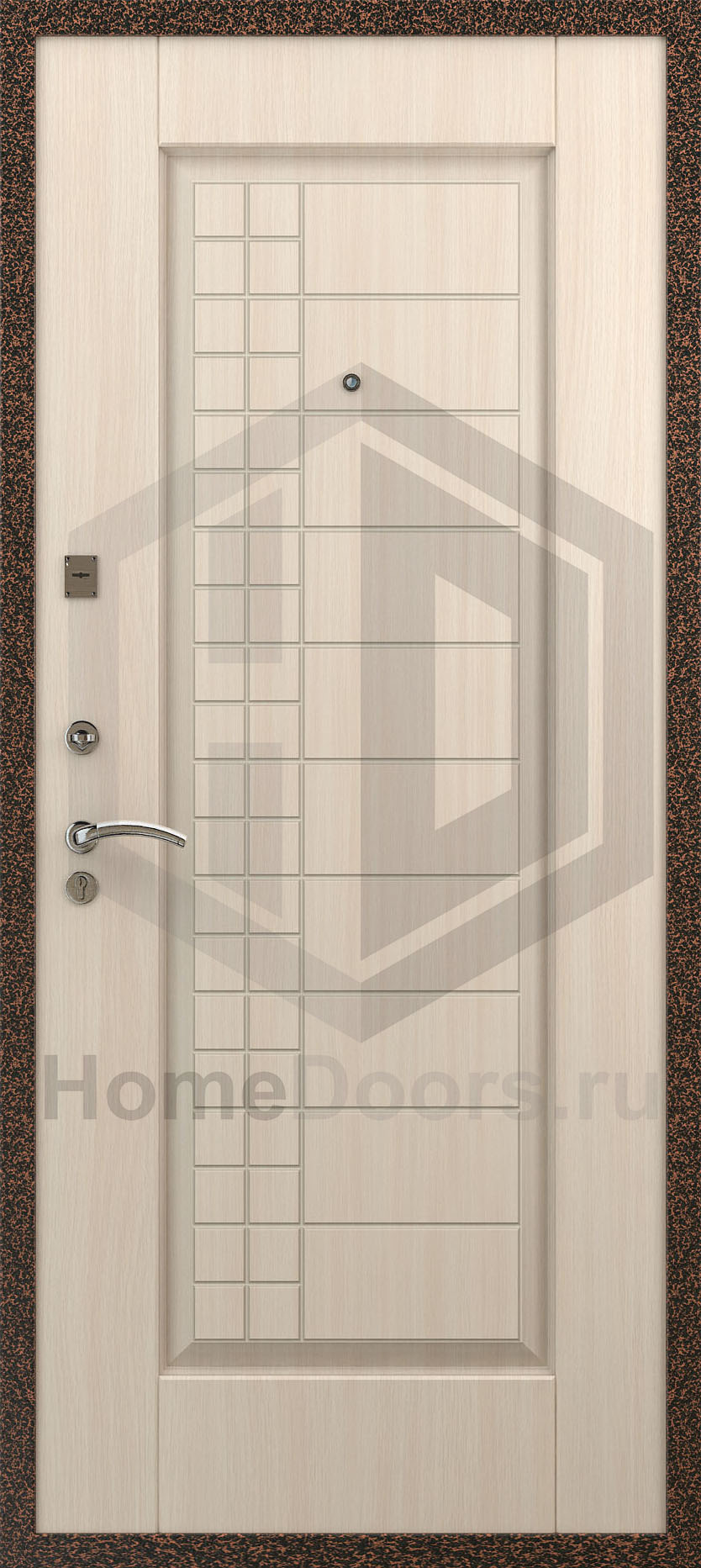 Входная дверь цвет белый дуб МДФ "Архитектор" фото