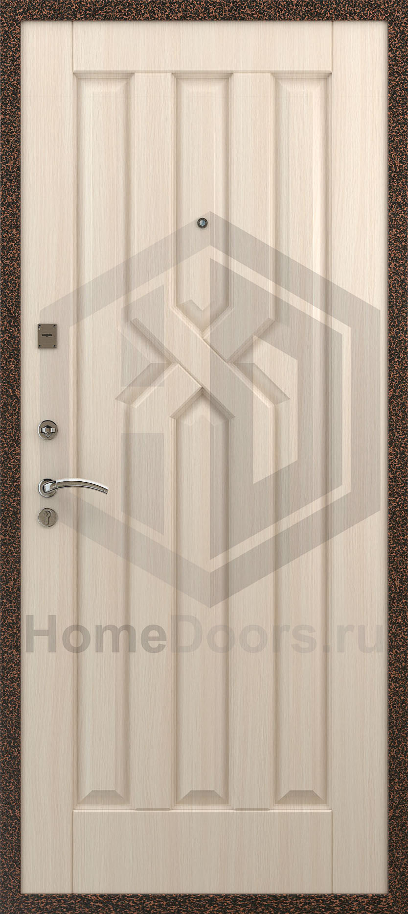 Входная дверь цвет белый дуб МДФ "Борнео" Норд М фото