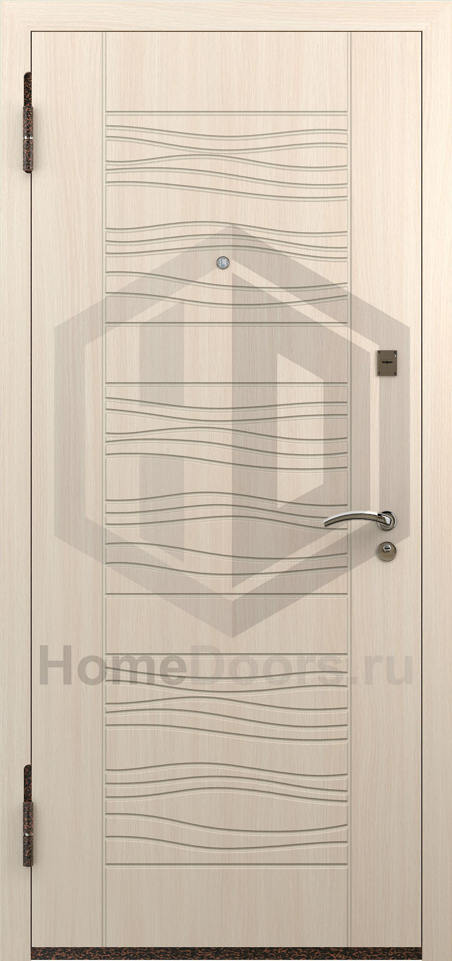 Входная дверь цвет белый дуб МДФ "Самурай" фото