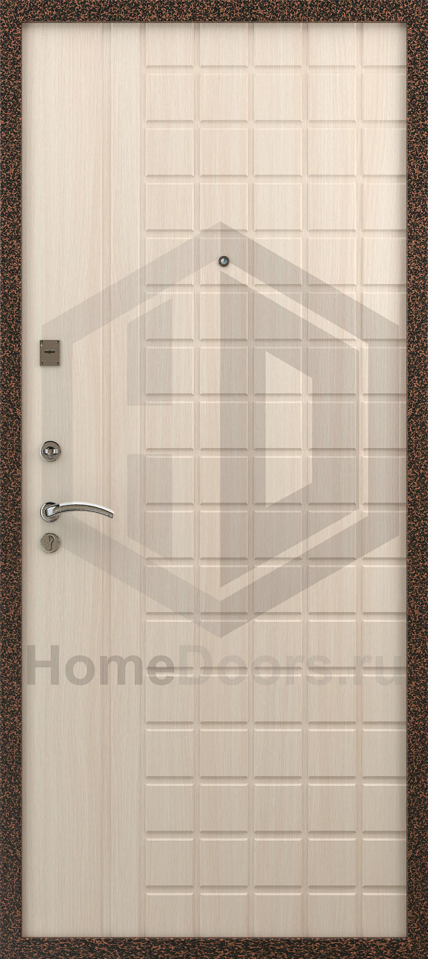 Входная дверь цвет белый дуб "Сильвер" фото