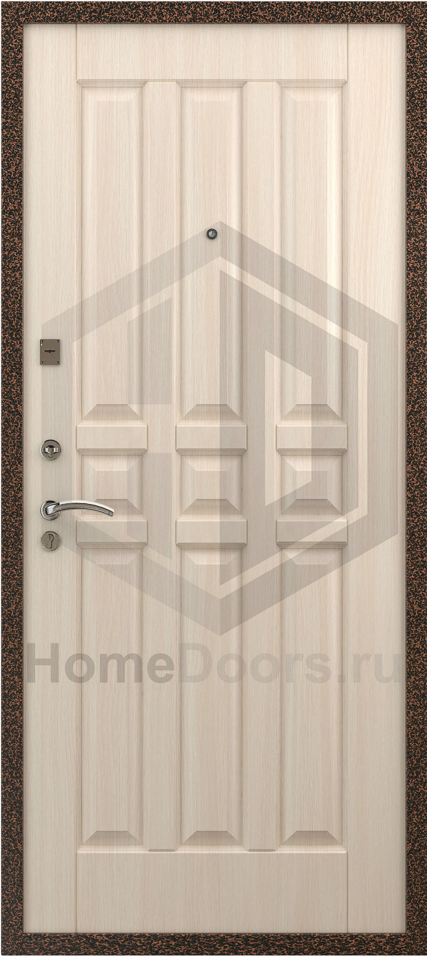 Входная дверь цвет белый дуб МДФ "Магистр" фото