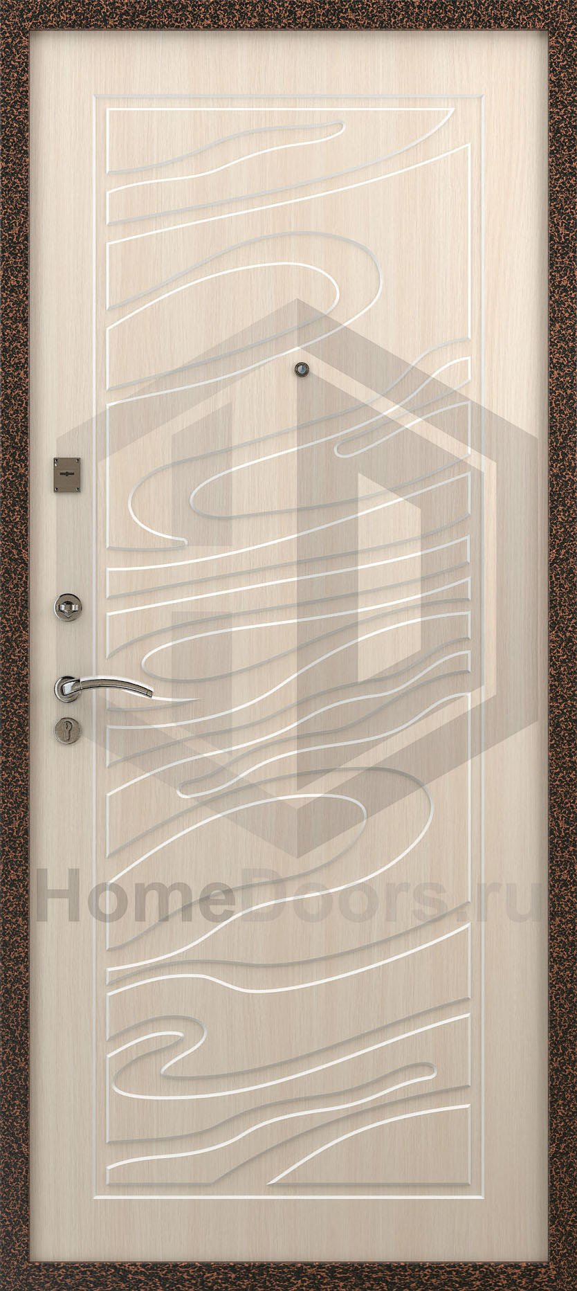 Входная дверь цвет белый дуб "Антарес" фото