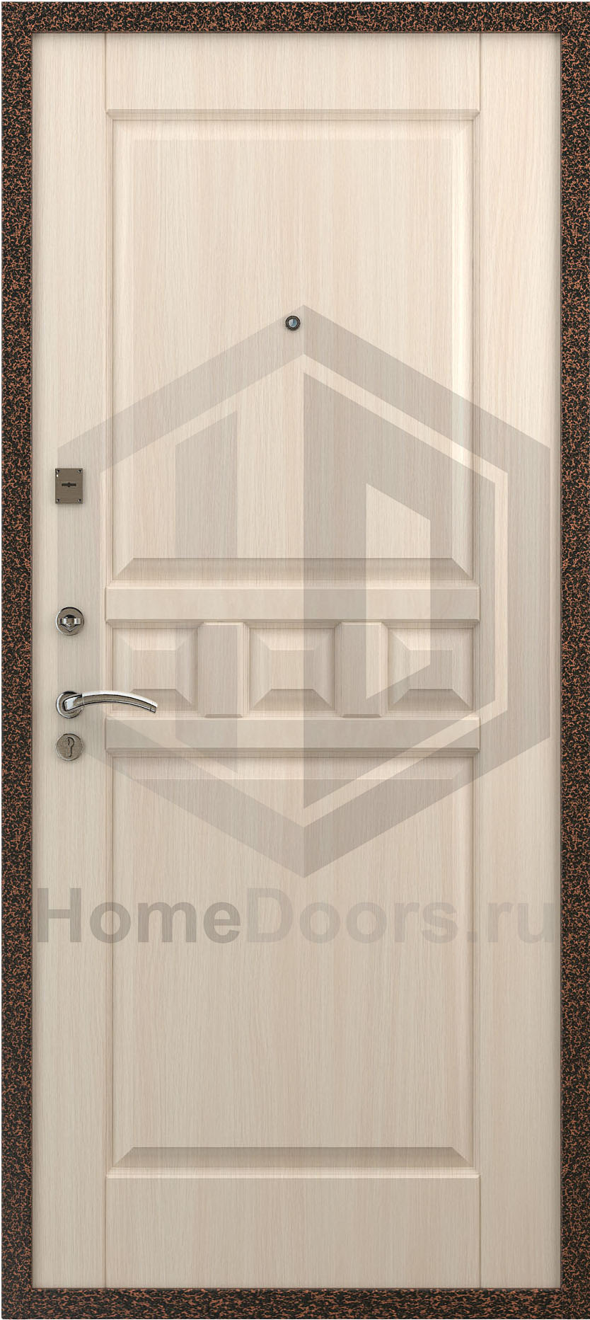 Входная дверь цвет белый дуб МДФ "Титул" фото