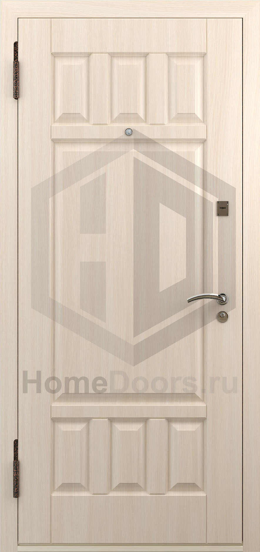 Входная дверь цвет белый дуб МДФ "Форт" фото