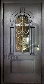 Входная дверь со стеклом и ковкой №27 фото