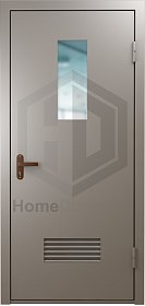 Дверь в котельную со стеклом и приточной вентиляцией фото