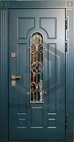 Входная дверь со стеклом и ковкой №36 фото