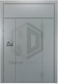 Подъездная дверь с фрамугой и домофоном фото