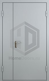 Техническая двухстворчатая металлическая дверь с порошковым напылением фото