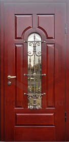 Входная дверь со стеклом и ковкой №6 фото