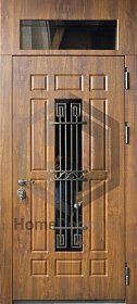 Входная дверь со стеклом и ковкой №19 фото